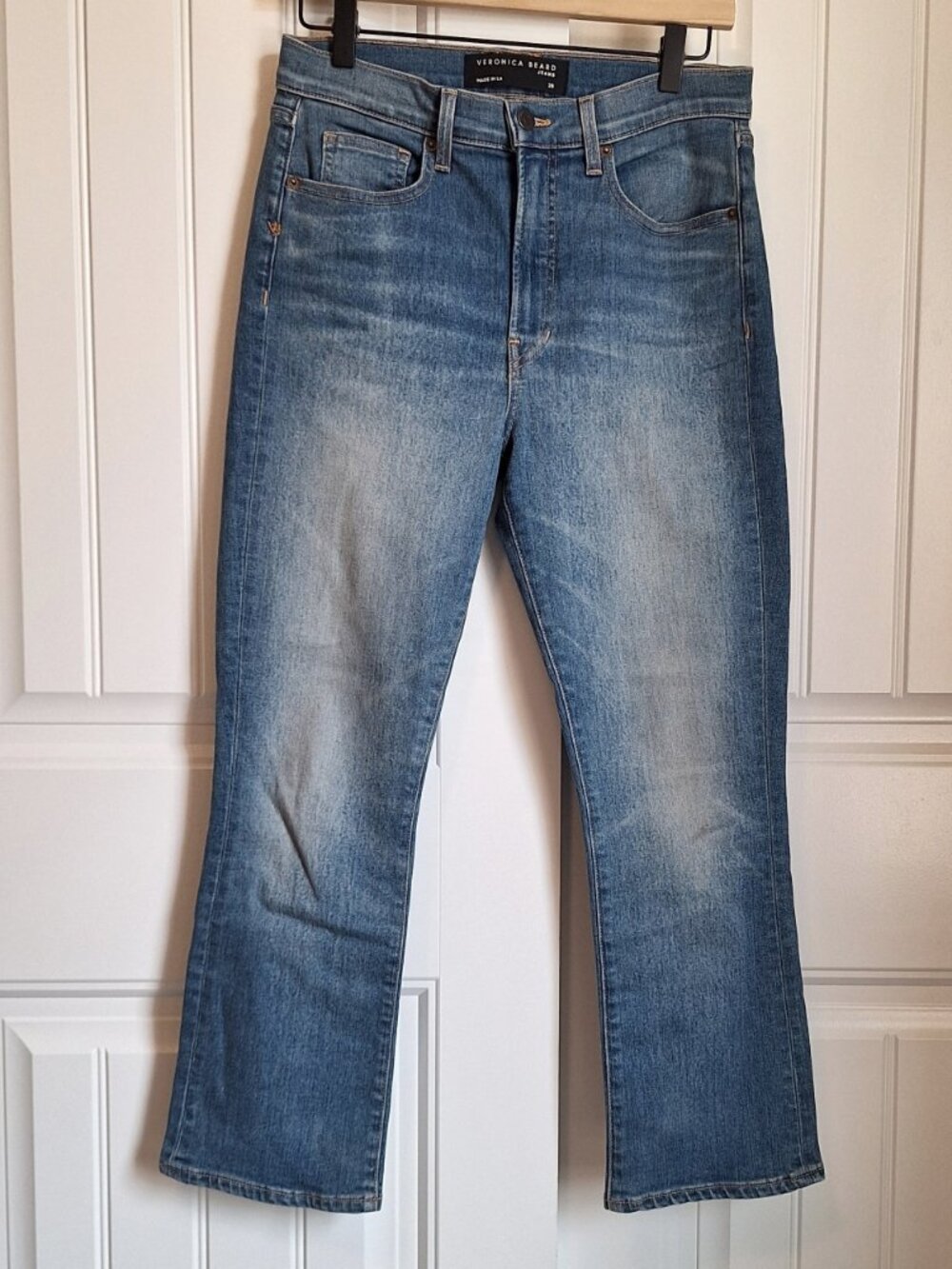Veronica Beard Carly Kick Flare High Rise Blue Denim Jeans SZ 28